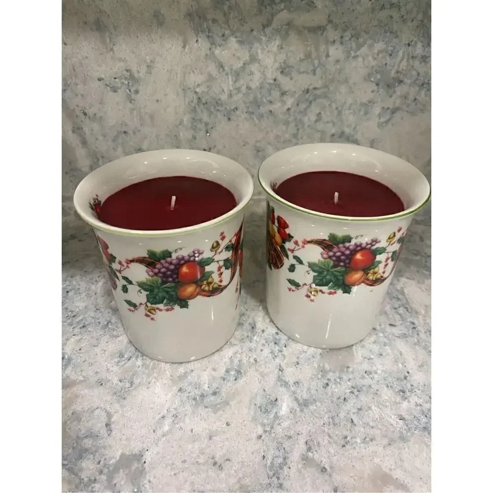 Set of 2 Apple Cinnamon Candle Mugs